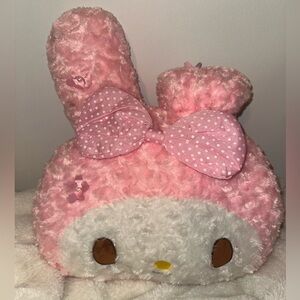 Rare SOFT Large My Melody Head Plushie - Sanrio